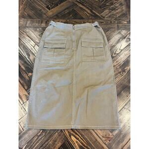 Soho Apparel Y2K Military Green Grunge Skirt Women Large Hobbit Spring Cargo